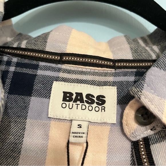 Flannel shirt size small new women’s blue pink plaid bass outdoor long sleeve - Picture 3 of 6